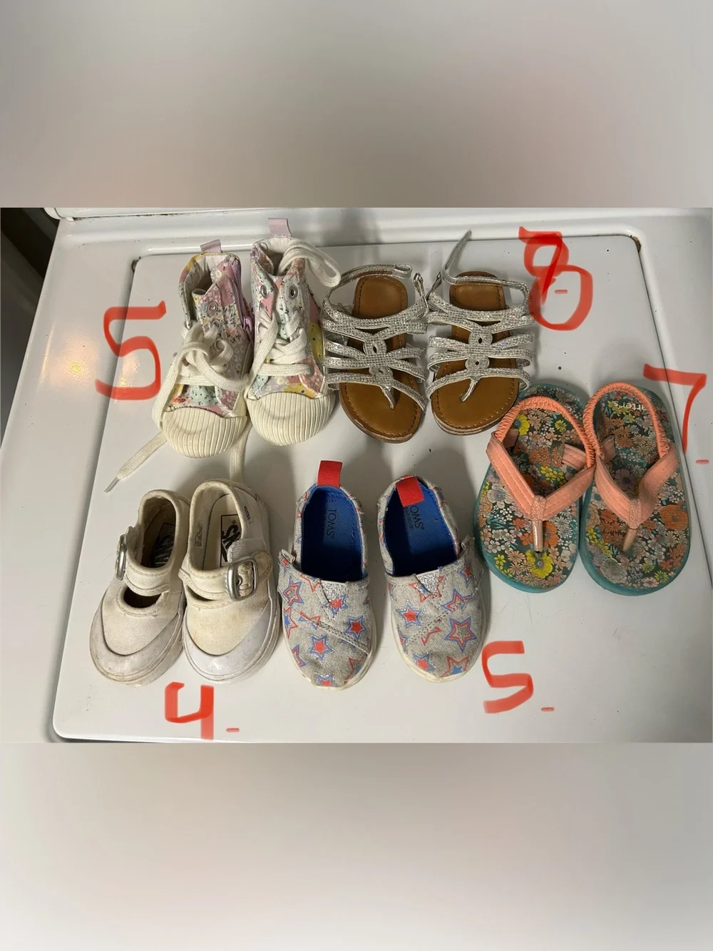 Vans, Tom’s, cat and jack, Kids Silver Star-Print Slip-On Sneakers